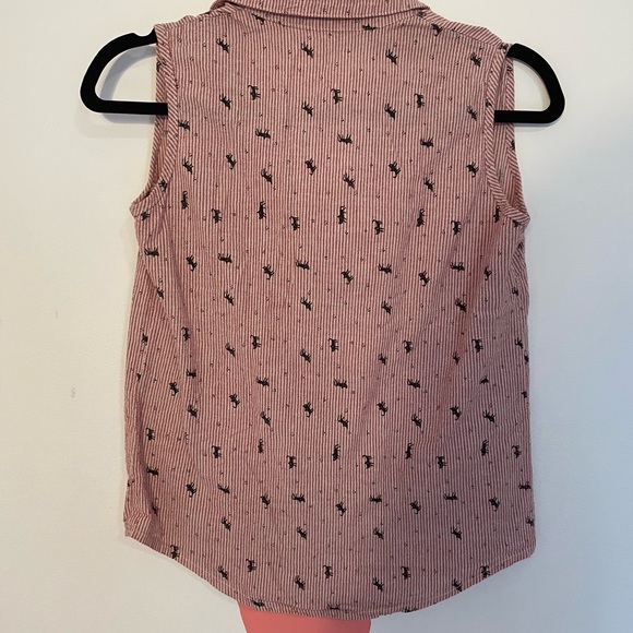 Vintage cat sleeveless collared button down size M - Picture 4 of 4